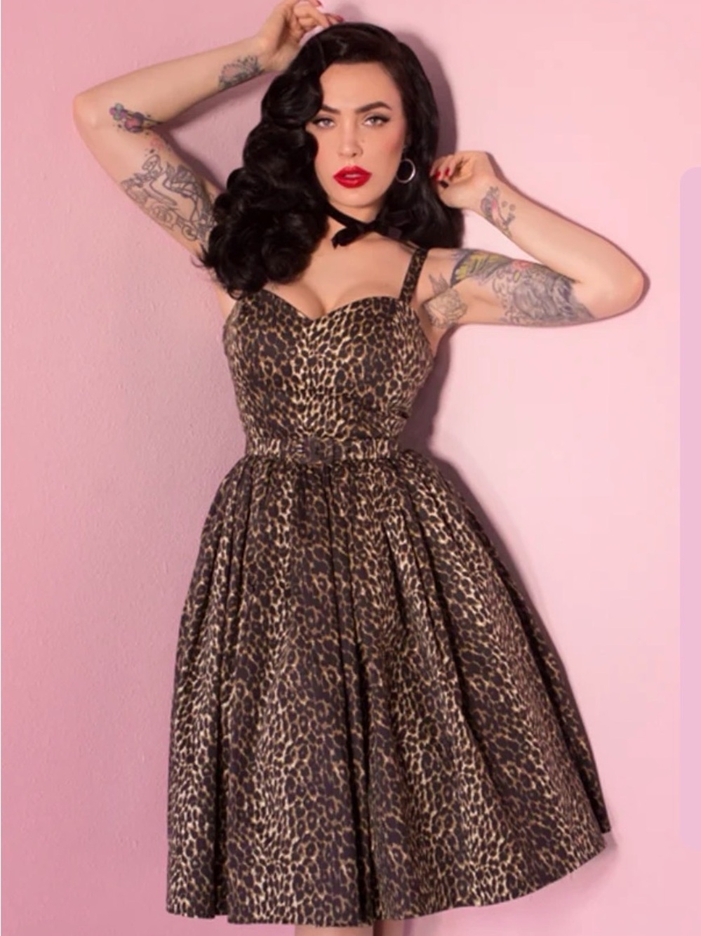 Vixen by Micheline Pitt Leopard Print Sweetheart Swing Original